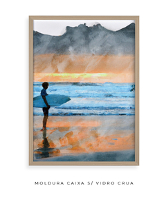 Imagem do Quadro Surfista em Aquarela