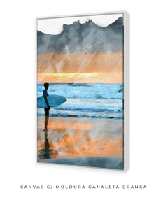 Quadro Surfista em Aquarela