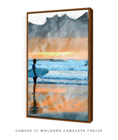 Quadro Surfista em Aquarela na internet