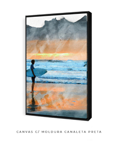 Quadro Surfista em Aquarela - Be decorart | Quadros Online