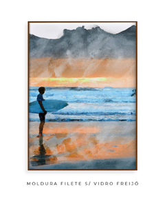 Quadro Surfista em Aquarela - Be decorart | Quadros Online