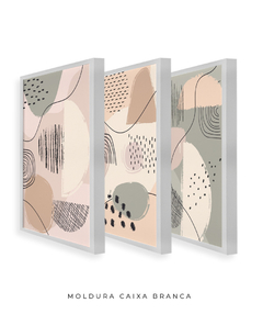 Quadro Trio Abstract Tons Neutros - Be decorart | Quadros Online