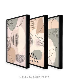 Quadro Trio Abstract Tons Neutros - Be decorart | Quadros Online