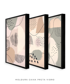 Quadro Trio Abstract Tons Neutros - loja online