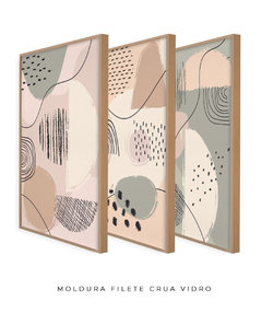 Quadro Trio Abstract Tons Neutros - comprar online