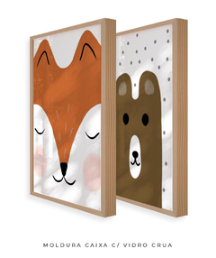 Quadros Dupla Infantil Raposa e Urso