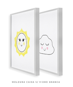 Quadros Dupla Infantil Sol e Nuvem - Be decorart | Quadros Online