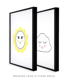 Quadros Dupla Infantil Sol e Nuvem - Be decorart | Quadros Online