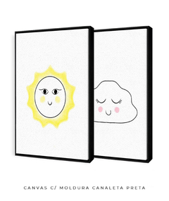 Quadros Dupla Infantil Sol e Nuvem - Be decorart | Quadros Online