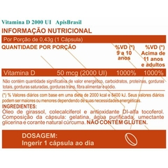 Vitamina D 2000UI - 60cps. ApisBrasil