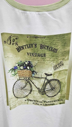 T-SHIRT CREPE ESTAMPA BENTLEY S BICYCLES VISCOLYCRA - loja online