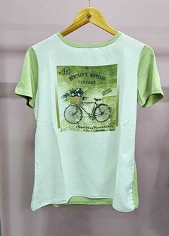 T-SHIRT CREPE ESTAMPA BENTLEY S BICYCLES VISCOLYCRA na internet