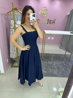 VESTIDO MIDI LINHO COM ALCA - Katia Rosa