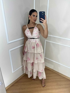 VESTIDO MIDI ALCINHA FLORAL LN