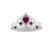 Tiara princesa Plata piedra fucsia