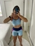 Conjunto Short Básico Azul Marinho + Azul Claro + Roxo - RB FITNESS