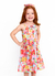 Vestido Infantil Estampa Flores e Cores - Rosa e Laranja