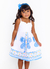 Vestido Infantil Estampa Borboblue - Laço