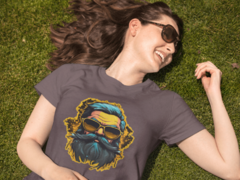 Camiseta modern bearded man yellow unissex com mangas curtas - loja online