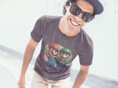 Camiseta Mario and Luigi Green unissex com mangas curtas - loja online