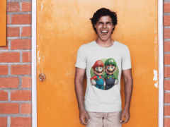 Camiseta Mario and Luigi Green unissex com mangas curtas - loja online