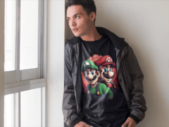 Camiseta Mario and Luigi Red unissex com mangas curtas - comprar online