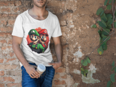 Camiseta Mario and Luigi Red unissex com mangas curtas - loja online