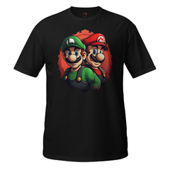 Camiseta Mario and Luigi Red unissex com mangas curtas