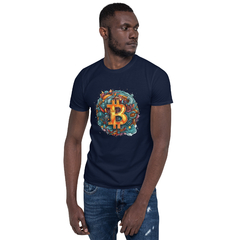 Camiseta Bitcoin unissex com mangas curtas na internet