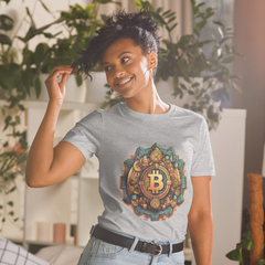 Camiseta Bitcoin Vintage unissex com mangas curtas na internet