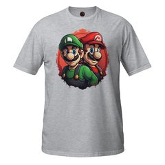 Camiseta Mario and Luigi Red unissex com mangas curtas