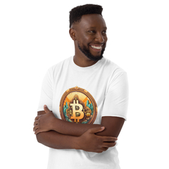 Camiseta Bitcoin Gold unissex com mangas curtas na internet