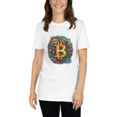 Camiseta Bitcoin unissex com mangas curtas na internet