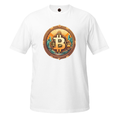 Camiseta Bitcoin Gold unissex com mangas curtas