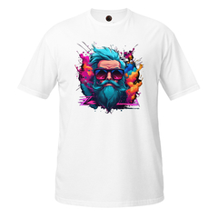 Camiseta modern bearded man with glasses unissex com mangas curtas