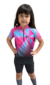 CAMISA CICLISMO INFANTIL MANGA CURTA DEGRADÊ ROSA