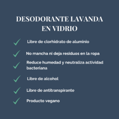 Desodorante lavanda en vidrio 60 ML - Yaku ecotienda