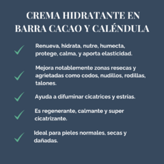 CREMA HIDRATANTE EN BARRA CACAO Y CALÉNDULA 85g - Yaku ecotienda