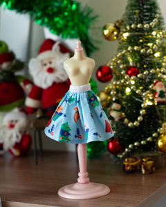 Light Blue Christmas Skirt and Ornaments