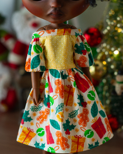 Cream and Yellow Christmas Dress
