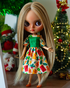 Cream and Green ristmas Dress - buy online