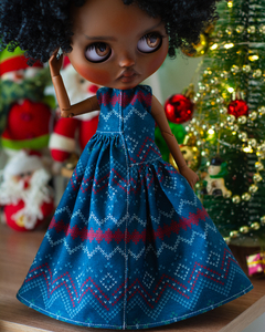 Voluminous Christmas Dress with Cutouts