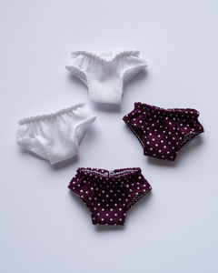 Set 4 panties for Blythe - White and Purple