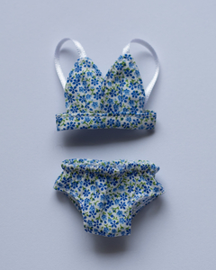 Azul floral lingerie set