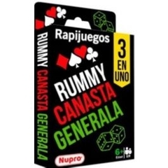 CARTAS 3 EN UNO RUMMY CANASTA GENERALA