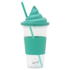 VASO HELADO CRISTAL BANDA SILICONA VERDE