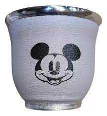 MATE DE VIDRIO FORRADO MICKEY GRIS