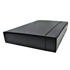 CAJA ARCHIVERO FIBRA NEGRA LOMO 8CM CON ELASTICO