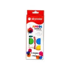 ACUARELAS SKYCOLOR X12 COLORES CLASICOS+PINCEL