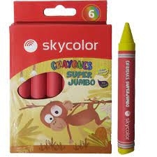 CRAYONES SKYCOLOR SUPERJUMBO X6 COLORES SURTIDOS